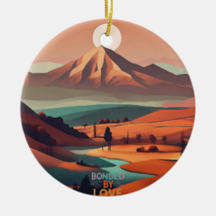 Boho landscape ceramic tree decoration