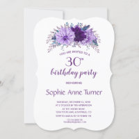 Boho Lavender Floral Plum Purple Birthday Party