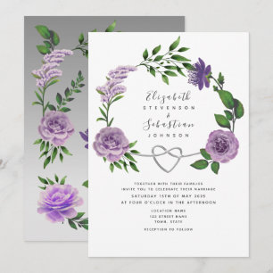 Boho Lavender Purple Wedding Invitation