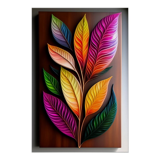 Boho Leaf Art: Abstract Wall Decor (Front)