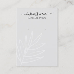 Boho Leaf Grey Earring Jewellery Display Business Card