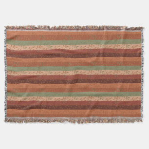 Boho Leaf Pattern Rustic Home Decor  Throw Blanket
