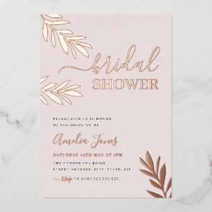 Boho Leaf Rose Gold Bridal Shower