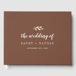 Boho Leaf Wedding Guest Book