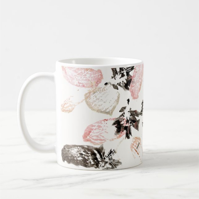 Boho Leaves and Feathers Mug (Left)