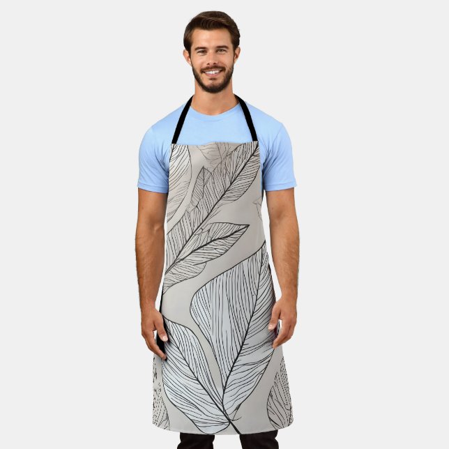 Boho leaves art apron (Worn)