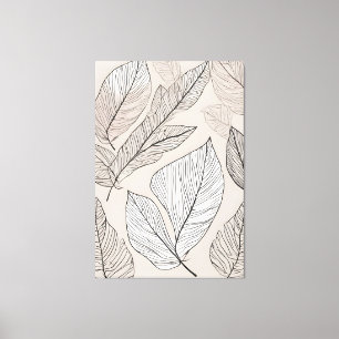 Boho leaves art canvas print