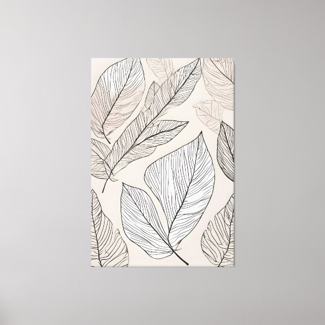 Boho leaves art canvas print (Front)