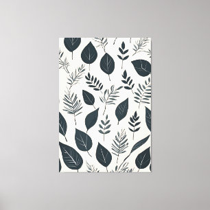 Boho leaves art canvas print