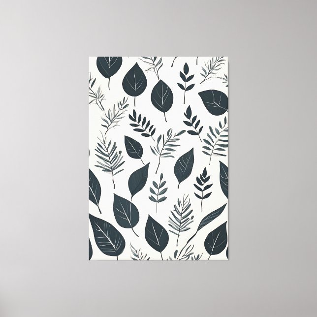 Boho leaves art canvas print (Front)