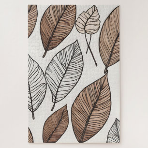 Boho leaves art jigsaw puzzle