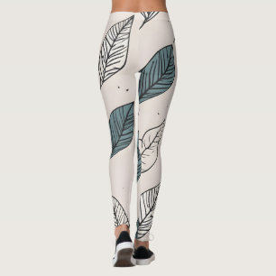 Boho leaves art leggings