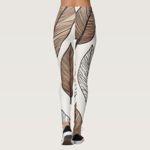 Boho leaves art leggings