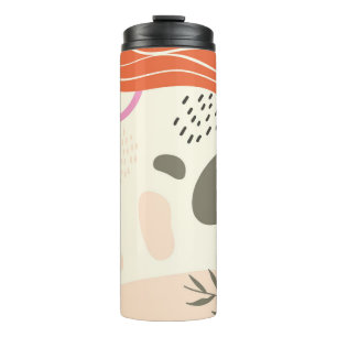 Boho leaves art Spiral Photo Notebook Thermal Tumbler