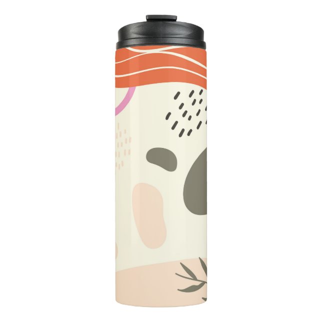 Boho leaves art Spiral Photo Notebook Thermal Tumbler (Front)