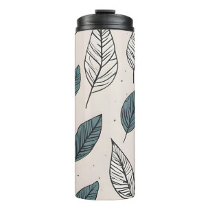 Boho leaves art thermal tumbler