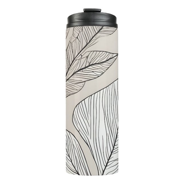 Boho leaves art thermal tumbler (Front)