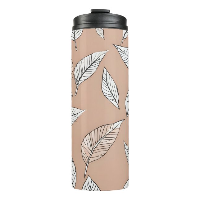 Boho leaves art thermal tumbler (Front)