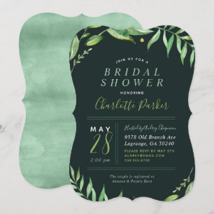 Boho Leaves Bridal Shower Invitation