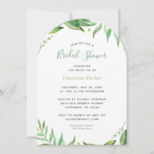 Boho Leaves Bridal Shower Invitation