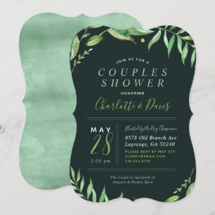 Boho Leaves Couples Shower Invitation