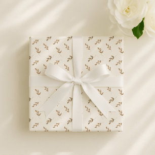 Boho leaves, gender neutral nursery wrapping paper