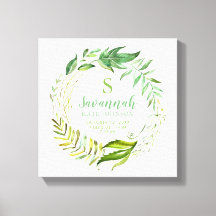 Boho Leaves Personalised Baby Birth Stats