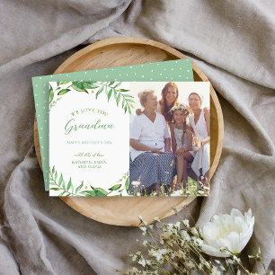 Boho Leaves Personalised Mother's Day Photo Card
