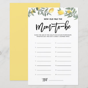 Boho Lemon How Old Was Mum Photos Baby Shower Game