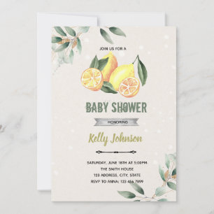 Boho lemon shower  invitation
