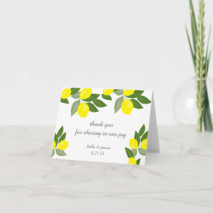 Boho Lemon Wedding Thank You Notecards