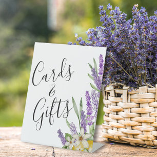 Boho Lemons & Lavender Cards & Gifts Bridal Shower Pedestal Sign