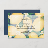 Boho Lemons on Navy Blue Leaves Wedding Reception