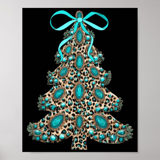 Boho Leopard Christmas Tree Cheetah Print Coquette (Front)