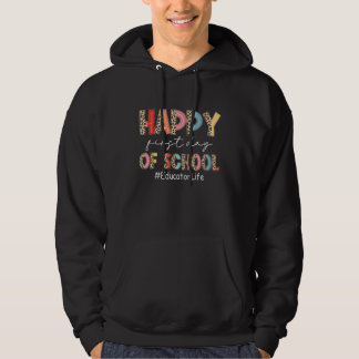 Boho Leopard Educator Life Happy First Day Of Scho Hoodie