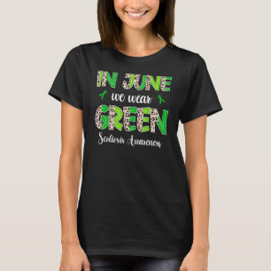 Boho Leopard In June We Wear Green Scoliosis Aware T-Shirt
