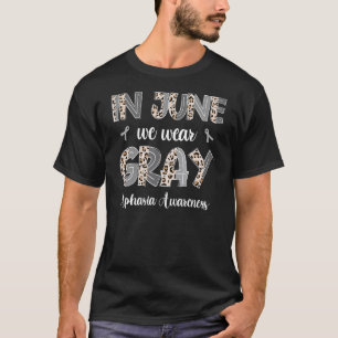 Boho Leopard In June We Wear Grey Aphasia Awarenes T-Shirt