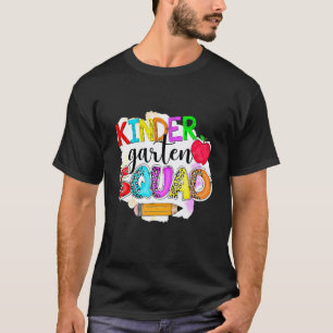 Boho Leopard Kindergarten Teacher Squad First Day T-Shirt