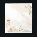 Boho Leopard | Lady  Floral Bridal Shower Favour Notepad<br><div class="desc">Understated tropical elegance featuring beautiful subdued florals as a frame for your "Bridal Shower" in this script text bohemian design. Features a lady with big floppy garden hat in a long flowing pale blush pink gown holding a lush bouquet of flowers with a beautiful watercolor leopard at her feet lying...</div>