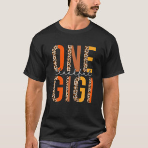 Boho Leopard One Thankful Gigi Fall Vibes Thanksgi T-Shirt