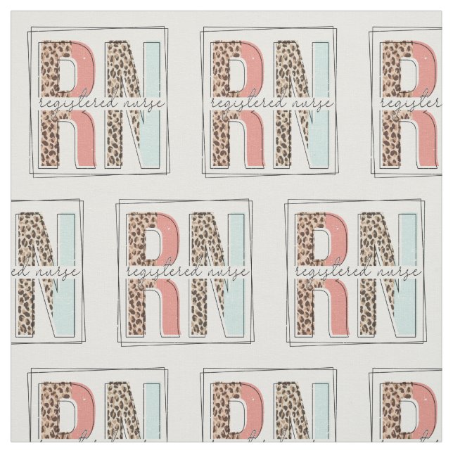 Boho Leopard Registered Nurse Fabric (Swatch)