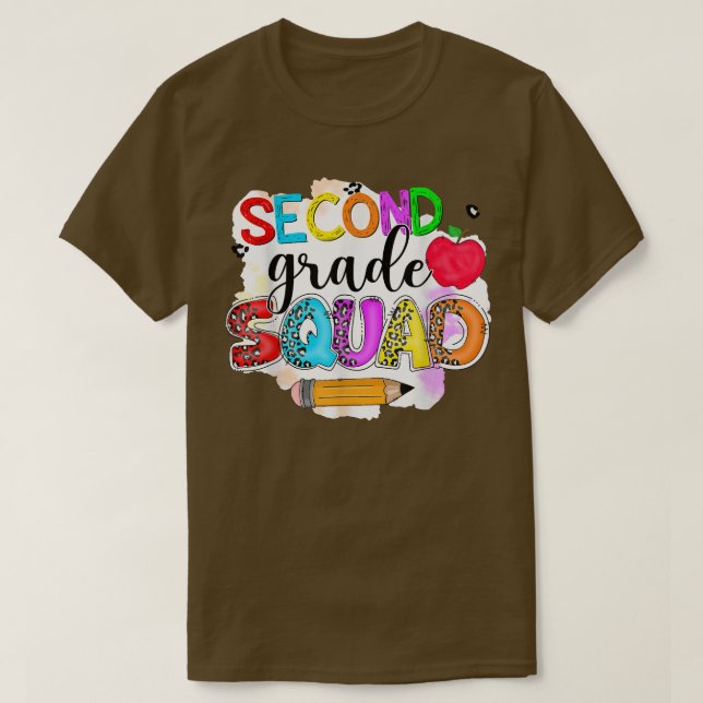 Boho Leopard Second Grade Teacher Squad First Day  T-Shirt (Design Front)