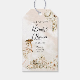 Boho Leopard   Woman Tropical Floral Bridal Shower Gift Tags