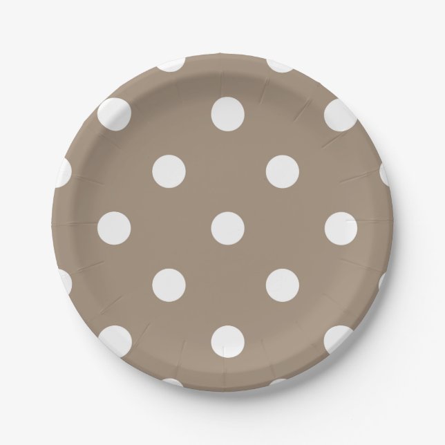 Boho Light Brown Spots Paper Plate (Front)