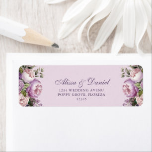 Boho Lilac Peonies Return Address