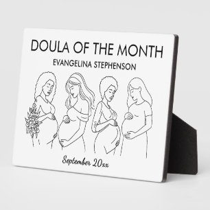 Boho Line Art DOULA OF THE MONTH Plaque