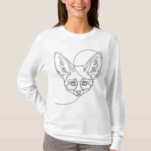 Boho Line Art Fennec Fox T-Shirt