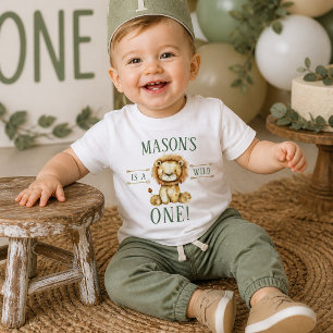 Boho Lion First Birthday Wild One Baby T-Shirt
