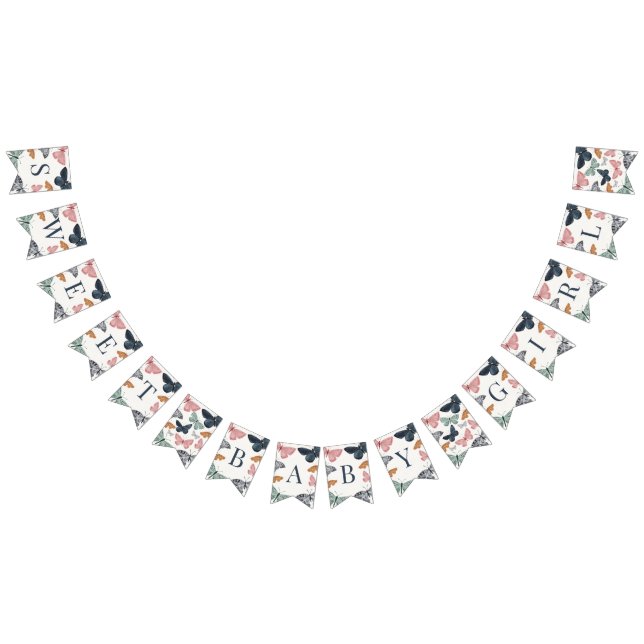 Boho Little Butterfly Baby Shower Decor Bunting (All)