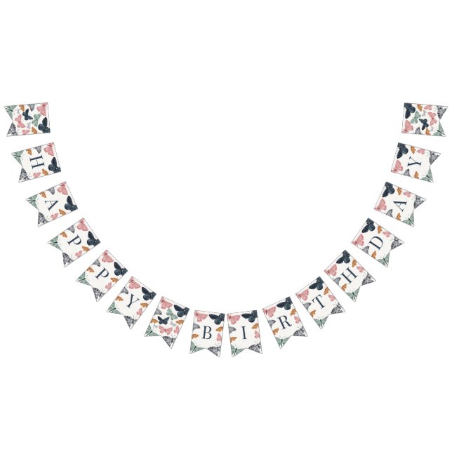 Boho Little Butterfly Happy Birthday Bunting (All)